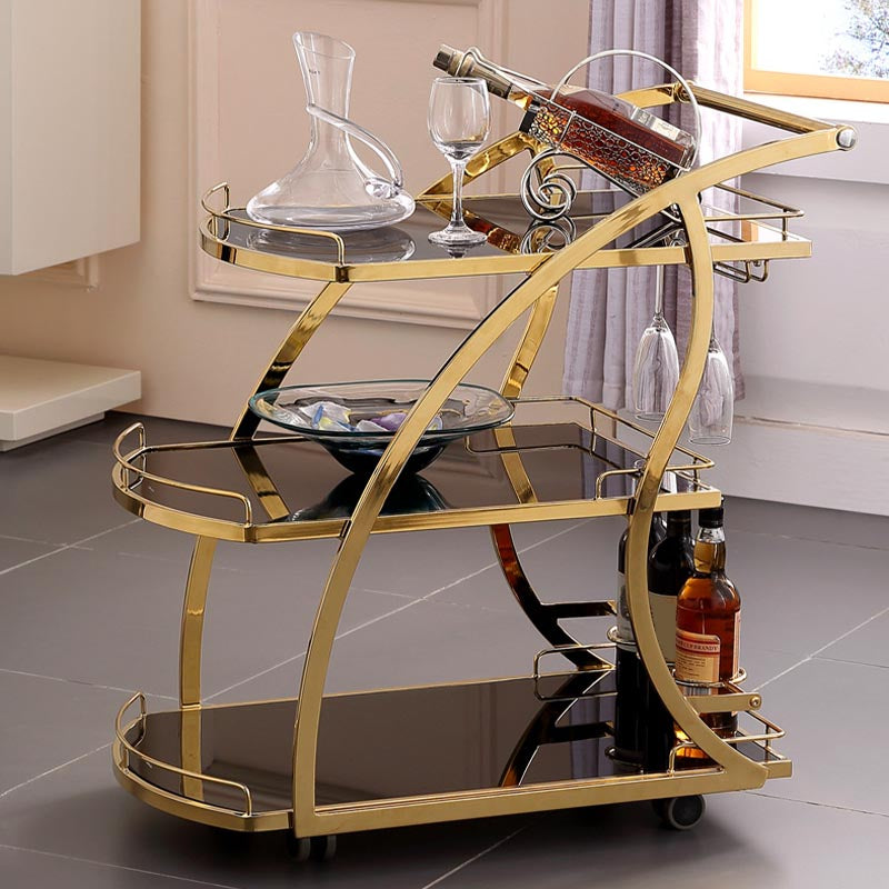 32.68" High Modern Prep Table Rolling Metal Prep Table for Home