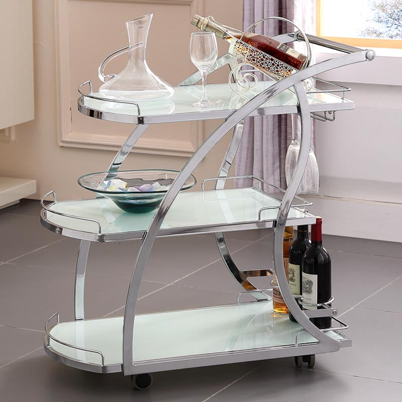 32.68" High Modern Prep Table Rolling Metal Prep Table for Home