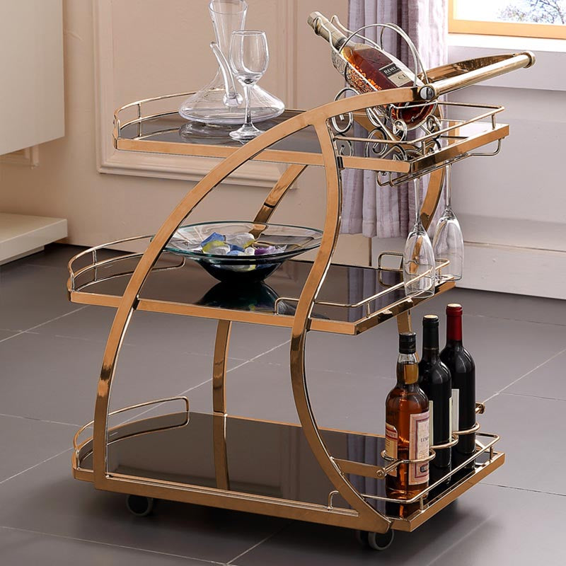 32.68" High Modern Prep Table Rolling Metal Prep Table for Home