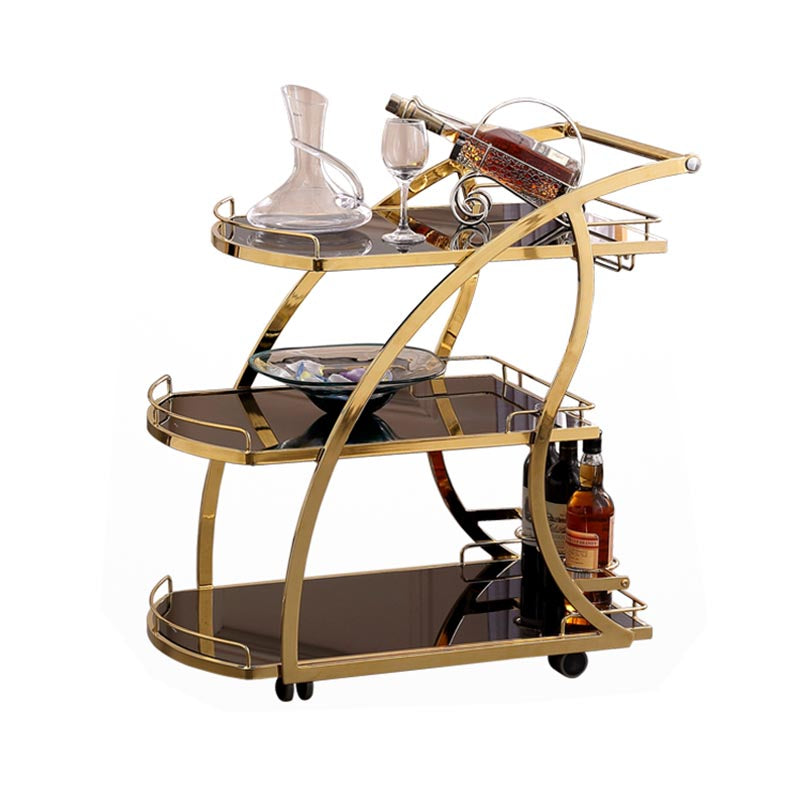 32.68" High Modern Prep Table Rolling Metal Prep Table for Home