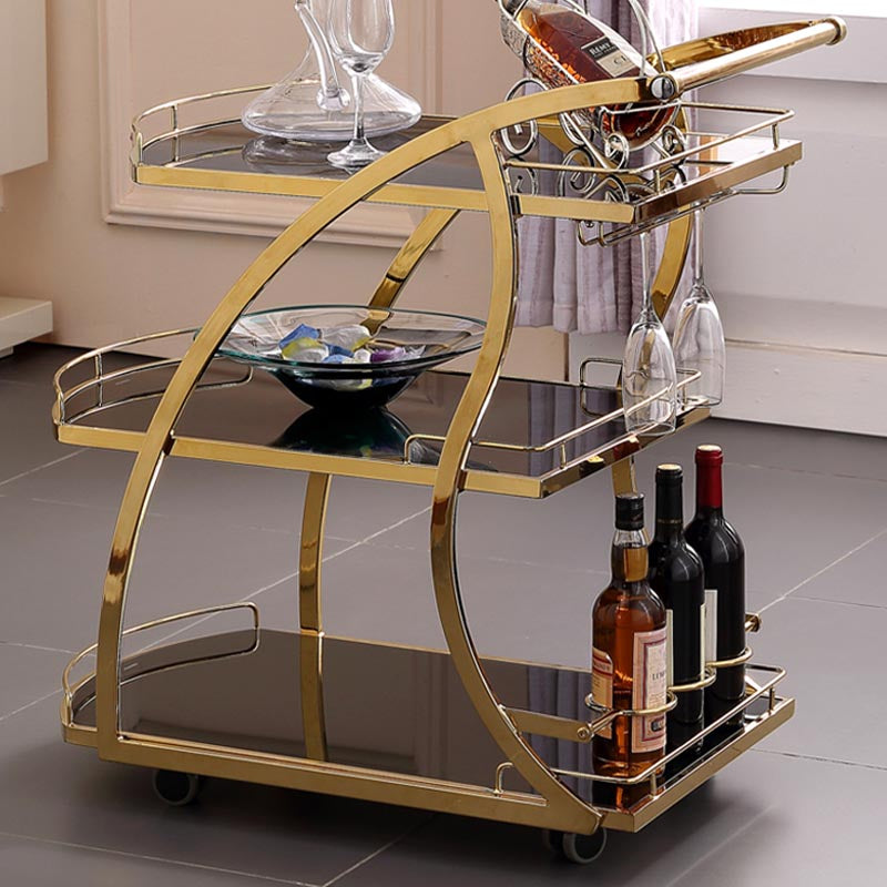 32.68" High Modern Prep Table Rolling Metal Prep Table for Home