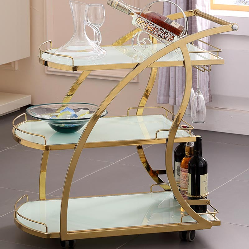 32.68" High Modern Prep Table Rolling Metal Prep Table for Home