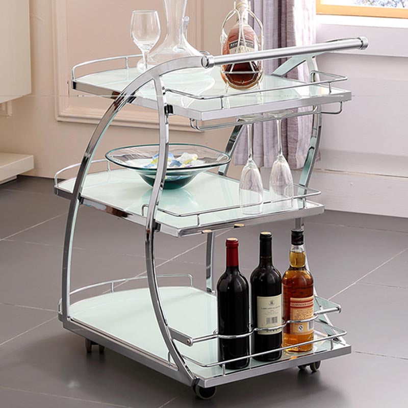 32.68" High Modern Prep Table Rolling Metal Prep Table for Home