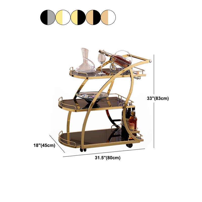 32.68" High Modern Prep Table Rolling Metal Prep Table for Home