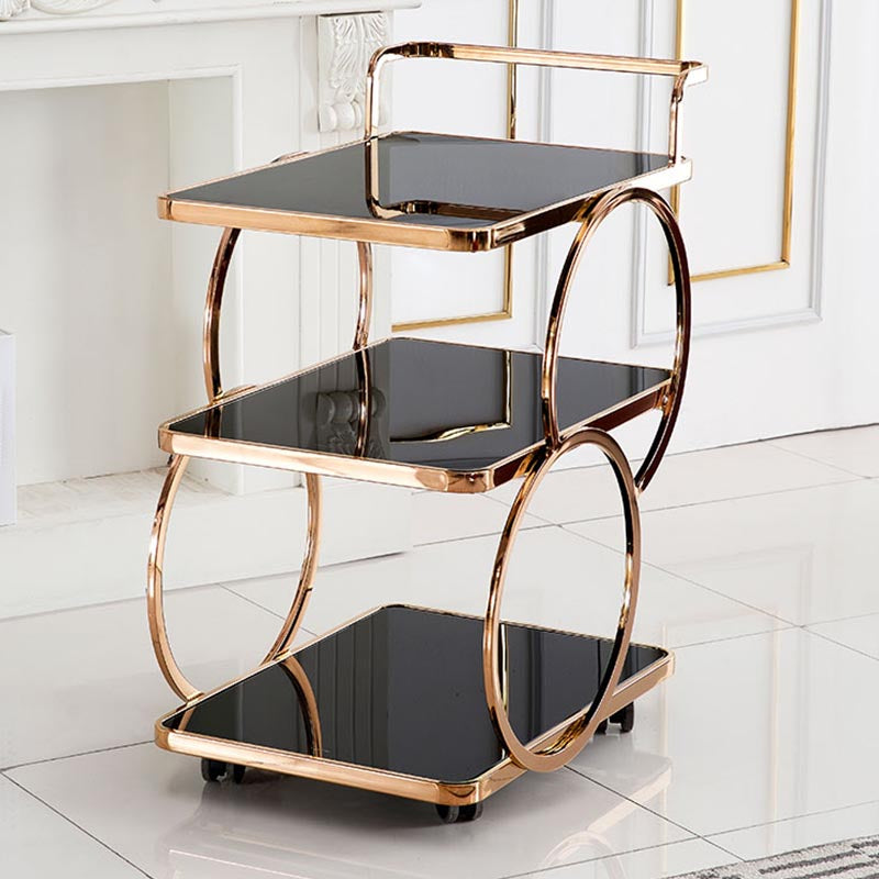 33.07" High Modern Prep Table Rolling Metal Prep Table for Home