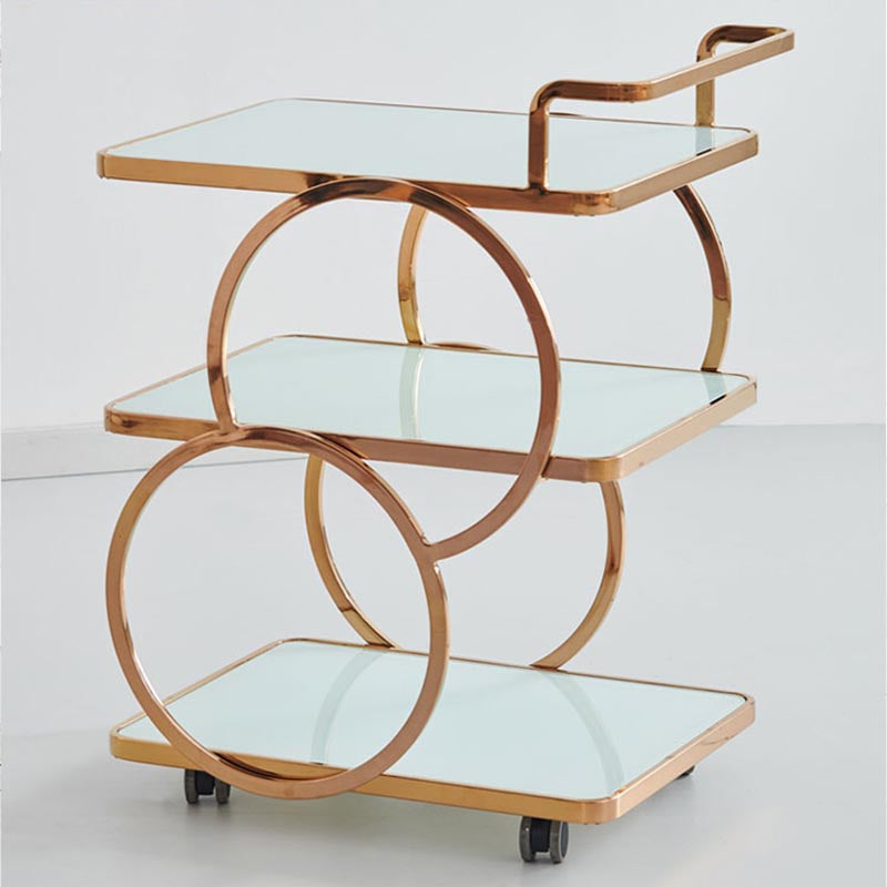 33.07" High Modern Prep Table Rolling Metal Prep Table for Home