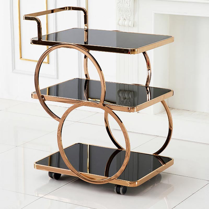 33.07" High Modern Prep Table Rolling Metal Prep Table for Home