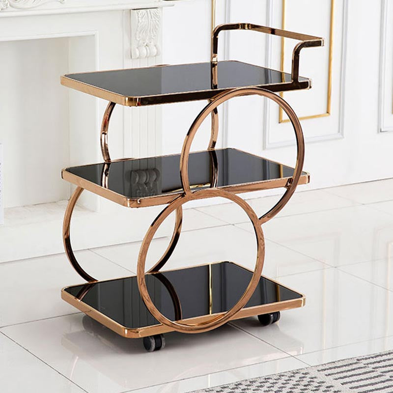 33.07" High Modern Prep Table Rolling Metal Prep Table for Home