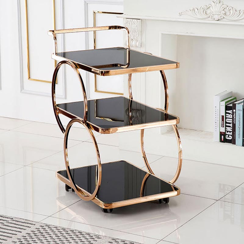 33.07" High Modern Prep Table Rolling Metal Prep Table for Home