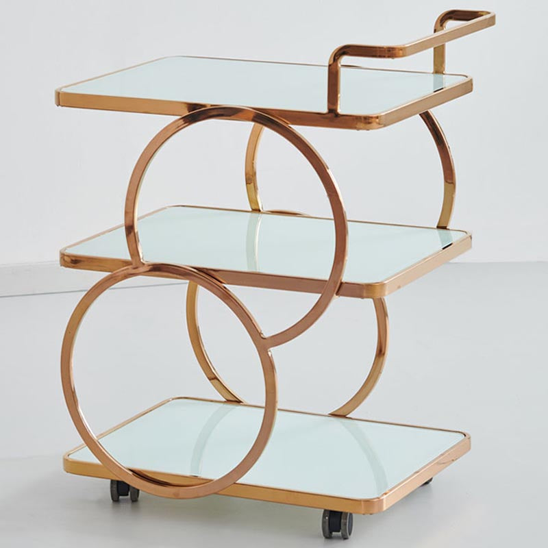 33.07" High Modern Prep Table Rolling Metal Prep Table for Home