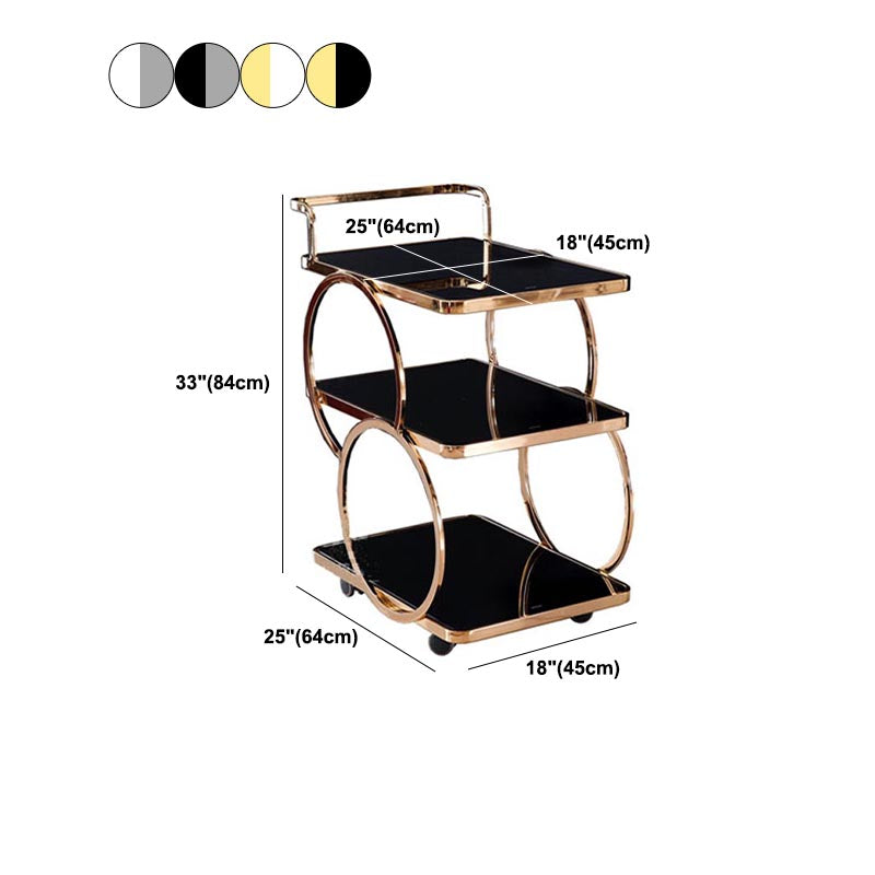 33.07" High Modern Prep Table Rolling Metal Prep Table for Home