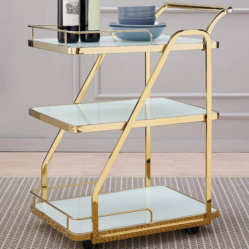 33.07" High Modern Style Prep Table Rolling Metal Prep Table for Home