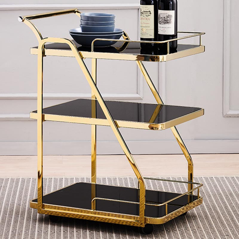 33.07" High Modern Style Prep Table Rolling Metal Prep Table for Home