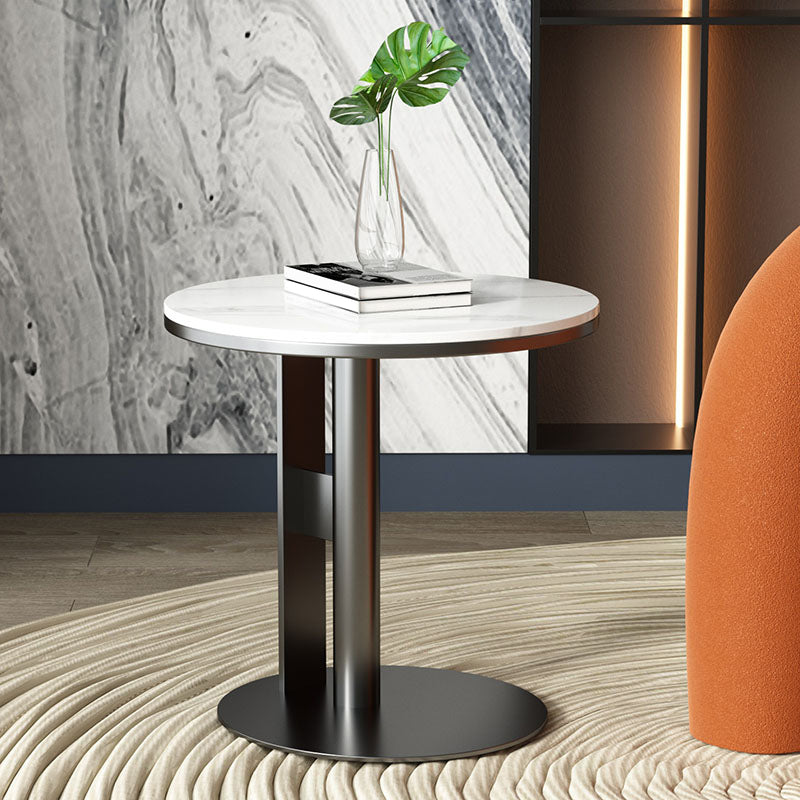Minimalist Slate Side End Table Pedestal Side End Table for Living Room