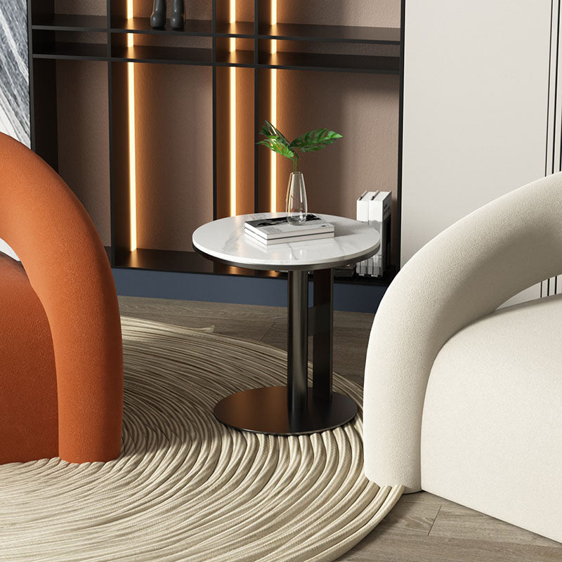 Minimalist Slate Side End Table Pedestal Side End Table for Living Room