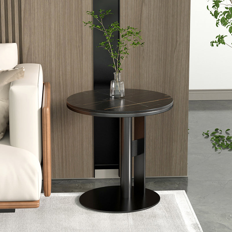 Minimalist Slate Side End Table Pedestal Side End Table for Living Room