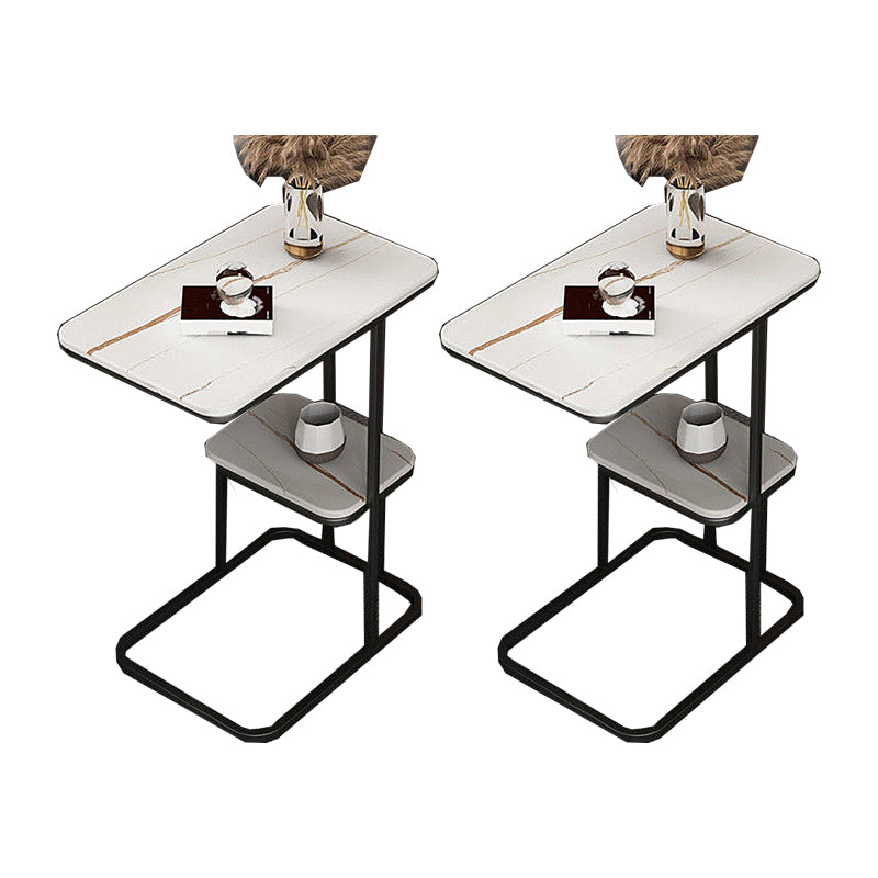 Rectangular C Side End Table Minimalist Slate Side End Table