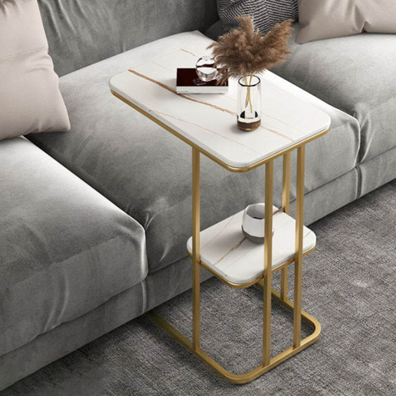 Rectangular C Side End Table Minimalist Slate Side End Table