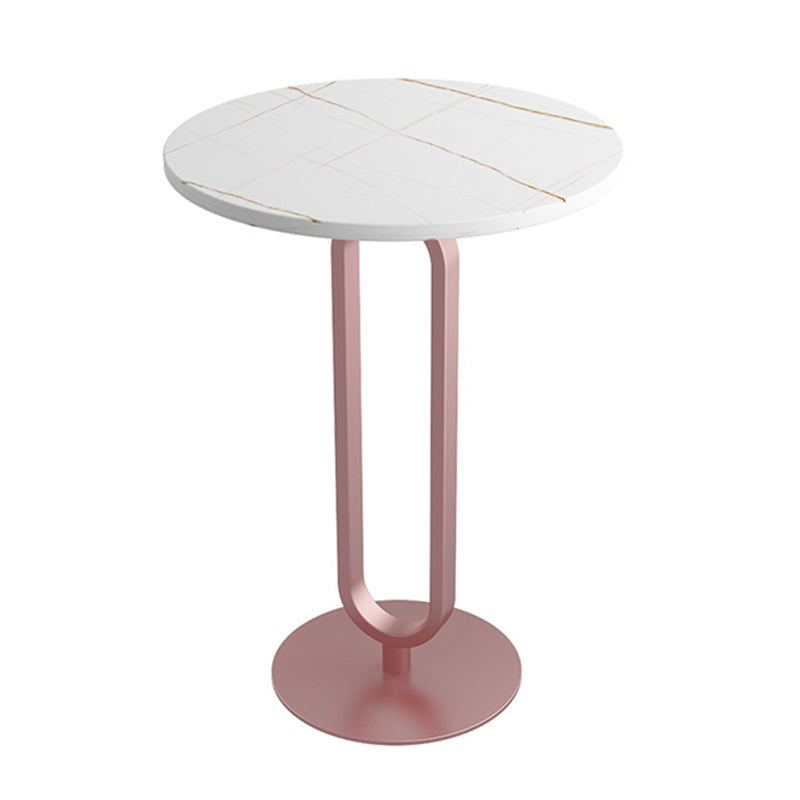 Minimalist Round Corner Table Pedestal Sofa Side Table for Living Room