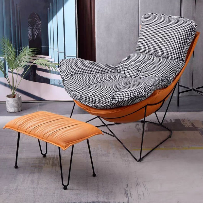 Contemporary Rocking Chair Cotton Upholstered Tufted Solid Color Indoor Rocking Chair