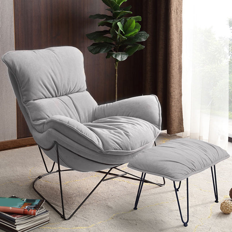 Contemporary Rocking Chair Cotton Upholstered Tufted Solid Color Indoor Rocking Chair