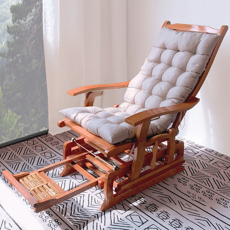 Traditional Rocker Solid Wood Removable Cushions Reclining Recliner Chair