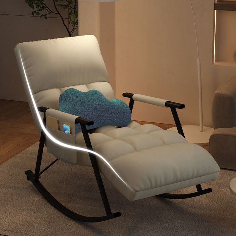 Modern Rocker Chair Upholstered Zero Gravity Button-Tufted Rocking Accent Chair