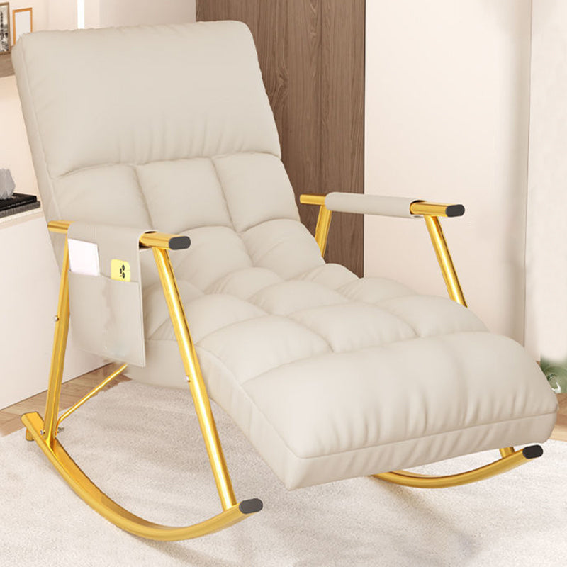 Modern Rocker Chair Upholstered Zero Gravity Button-Tufted Rocking Accent Chair