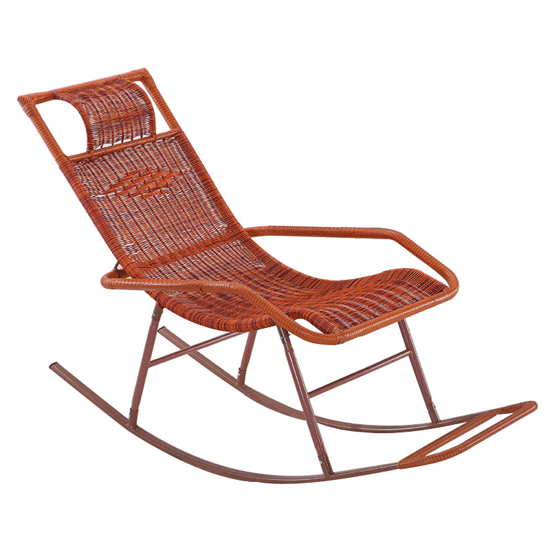 Modern Wicker Rocking Chair Reclining Woven Rattan for Home Decor