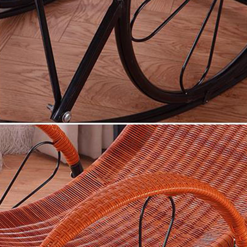 Modern Wicker Rocking Chair Reclining Woven Rattan for Home Decor