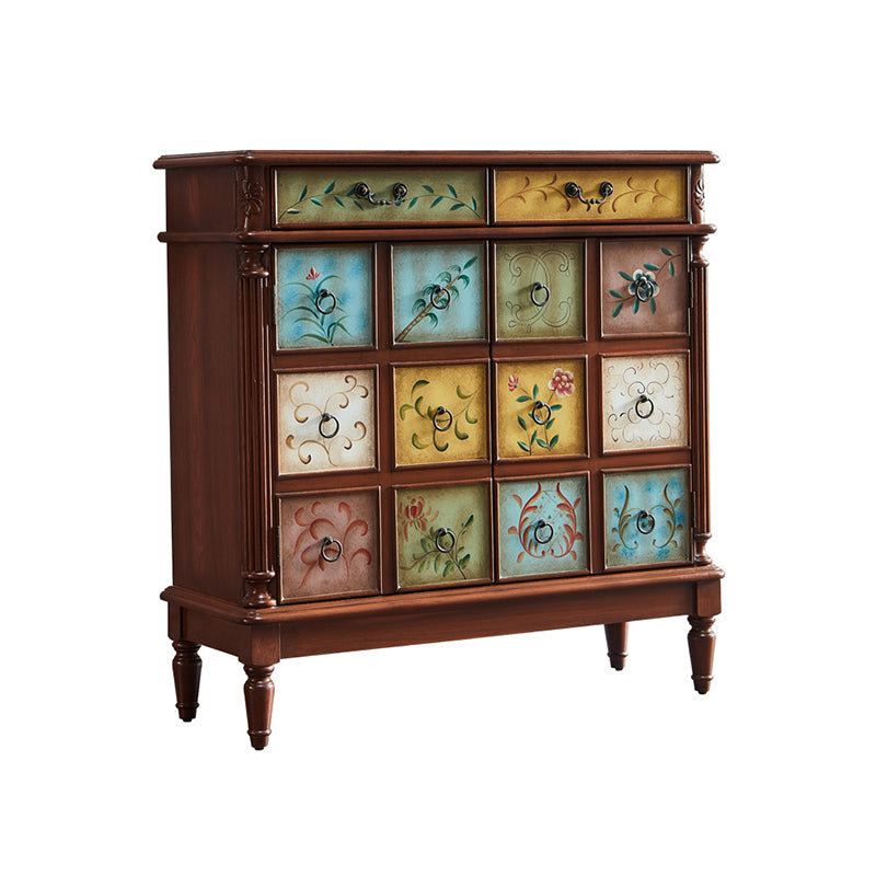 Mid-Century Modern Chest Wood Handcrafted Side Cabinet With Doors