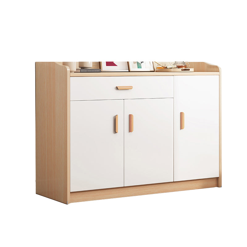 Modern Rectangle Chest Wood Bar Pulls Side Cabinet With Doors