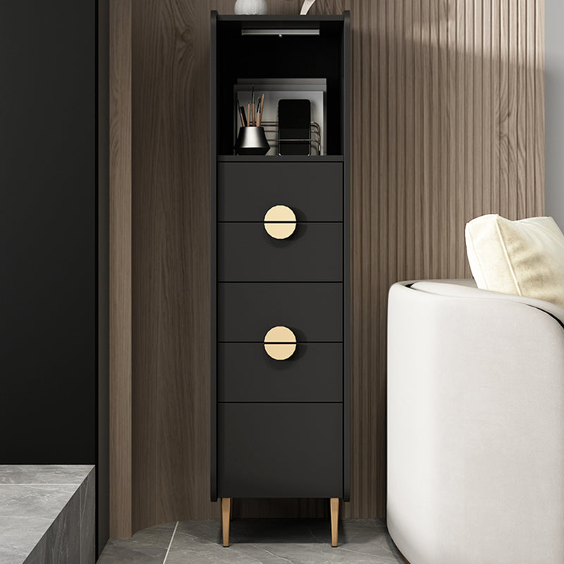Modern Rectangle Chest Wood Straight Legs Side Cabinet with Drawer