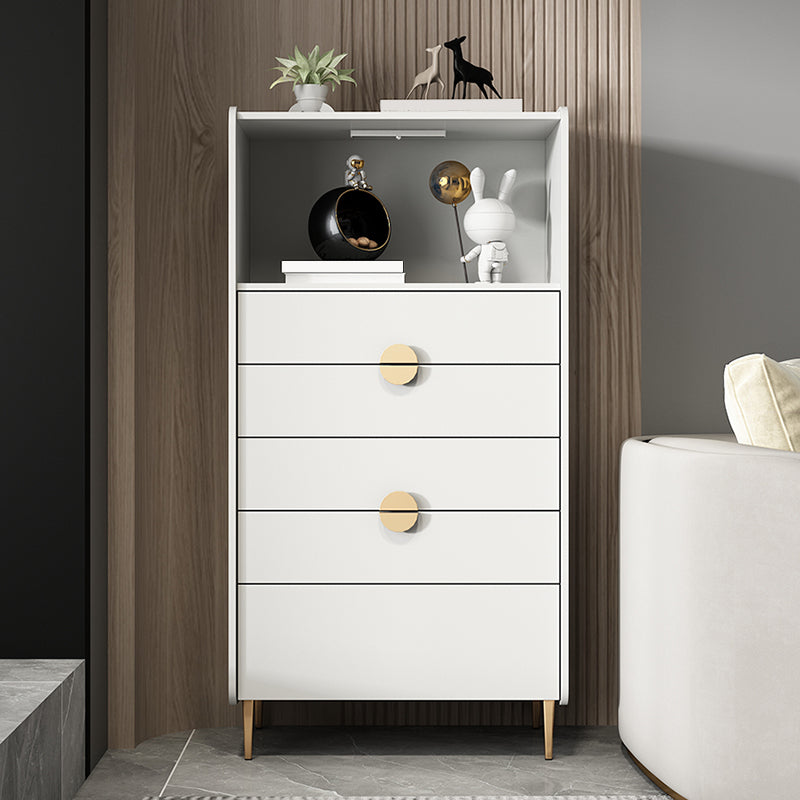 Modern Rectangle Chest Wood Straight Legs Side Cabinet with Drawer