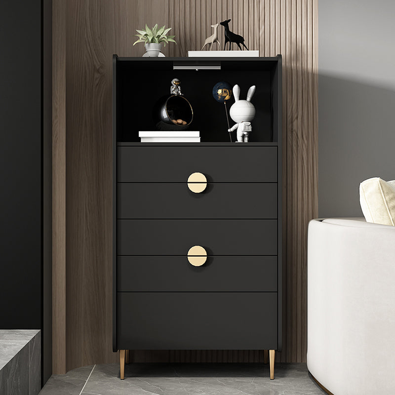 Modern Rectangle Chest Wood Straight Legs Side Cabinet with Drawer