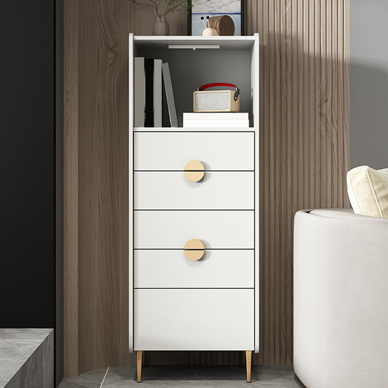 Modern Rectangle Chest Wood Straight Legs Side Cabinet with Drawer