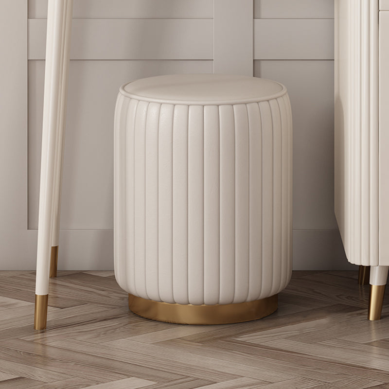 Slate Top Vanity Dressing Table Set Glam Beige Makeup Counter with Drawer