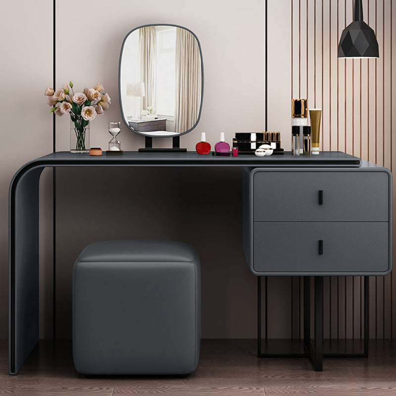 Glam Wooden Vanity Dressing Table Set 2-Drawer Makeup Vanity Desk Table
