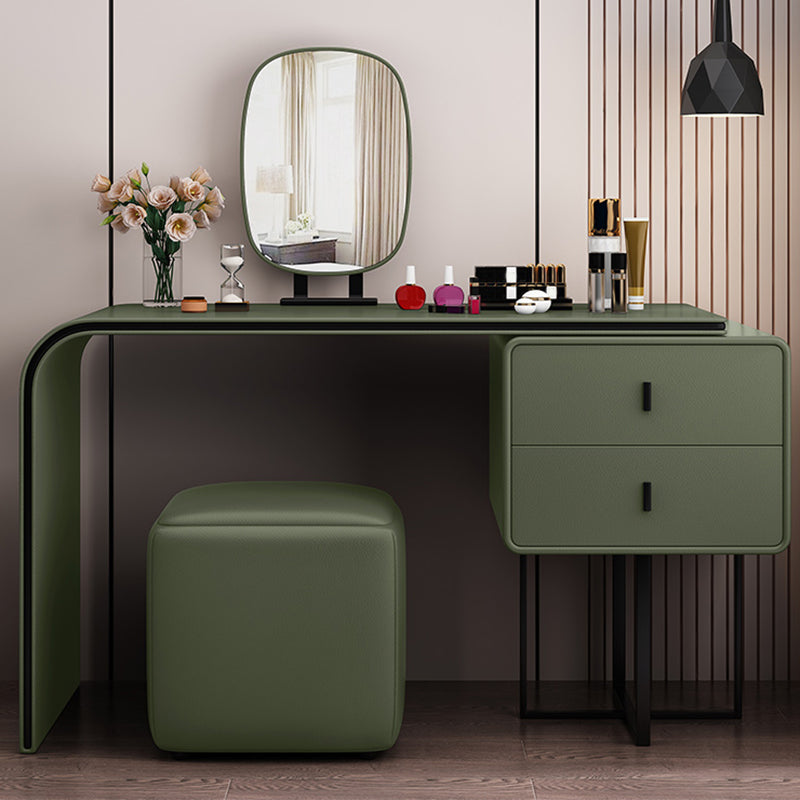 Glam Wooden Vanity Dressing Table Set 2-Drawer Makeup Vanity Desk Table