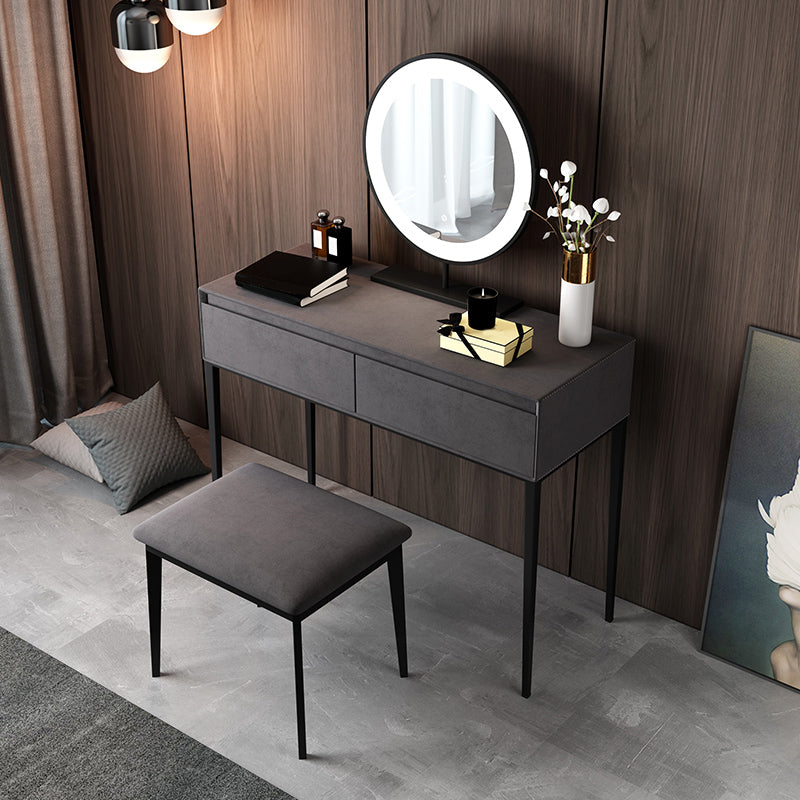 Contemporary Solid Wood Vanity Makeup Table Set 2-Drawer Vanity Dressing Table