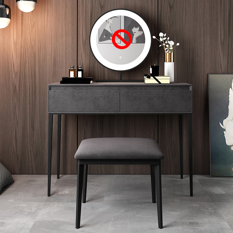 Contemporary Solid Wood Vanity Makeup Table Set 2-Drawer Vanity Dressing Table
