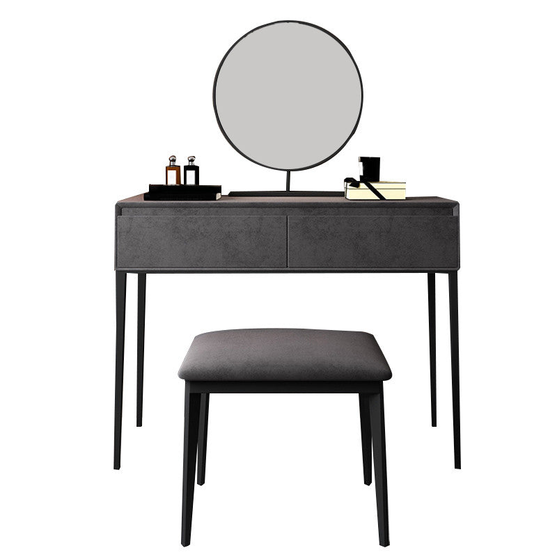 Contemporary Solid Wood Vanity Makeup Table Set 2-Drawer Vanity Dressing Table