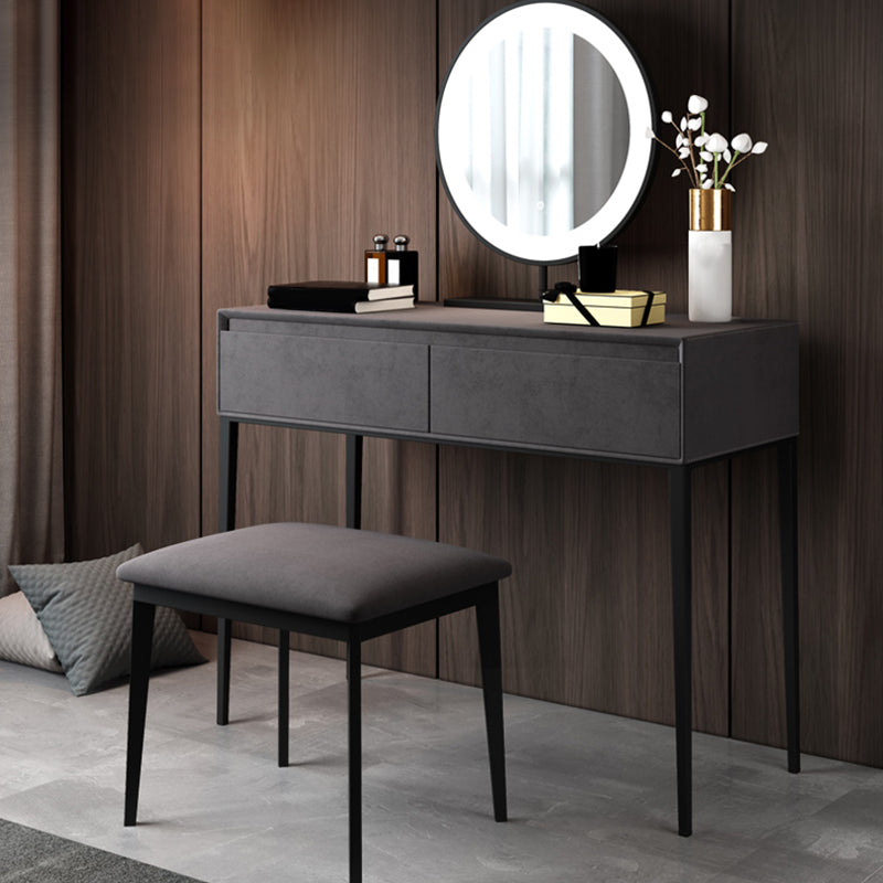Contemporary Solid Wood Vanity Makeup Table Set 2-Drawer Vanity Dressing Table