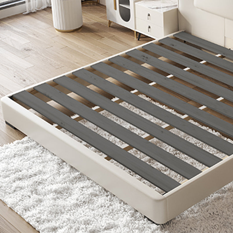 43.3" Tall Contemporary Panel Bed Wood and Upholstered Bed Frame