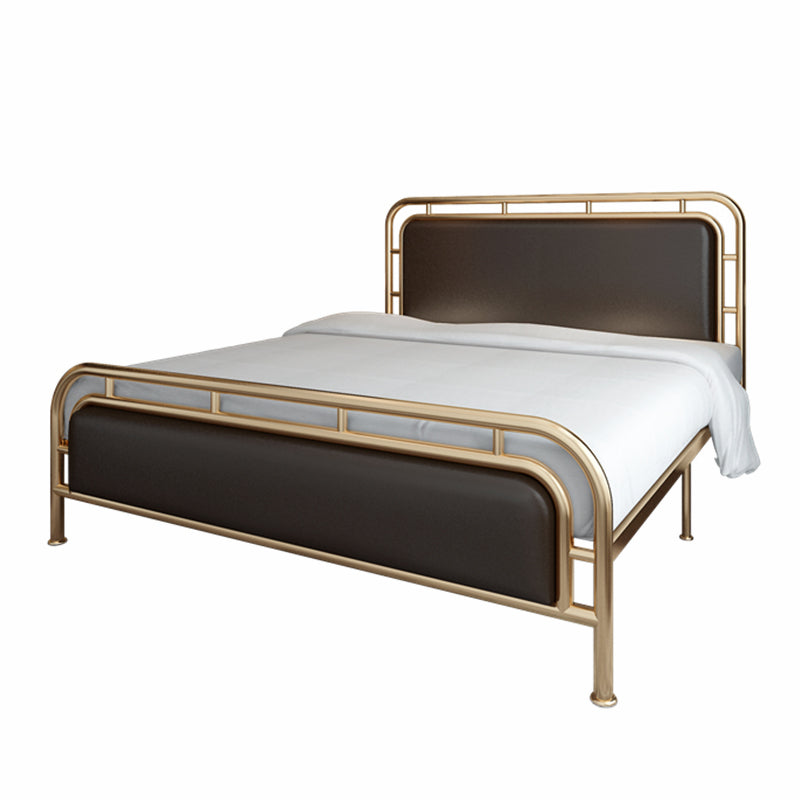 Glam Open-Frame Bed Metal and Upholstered Standard Bed, 43.3" Tall