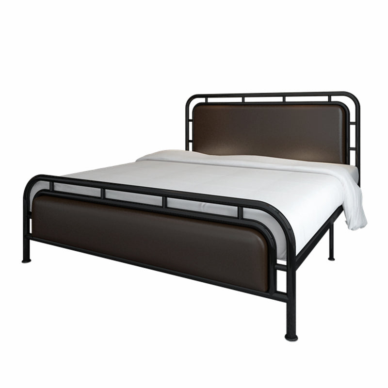 Glam Open-Frame Bed Metal and Upholstered Standard Bed, 43.3" Tall