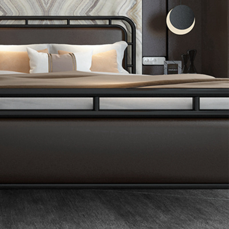 Glam Open-Frame Bed Metal and Upholstered Standard Bed, 43.3" Tall