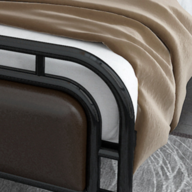 Glam Open-Frame Bed Metal and Upholstered Standard Bed, 43.3" Tall