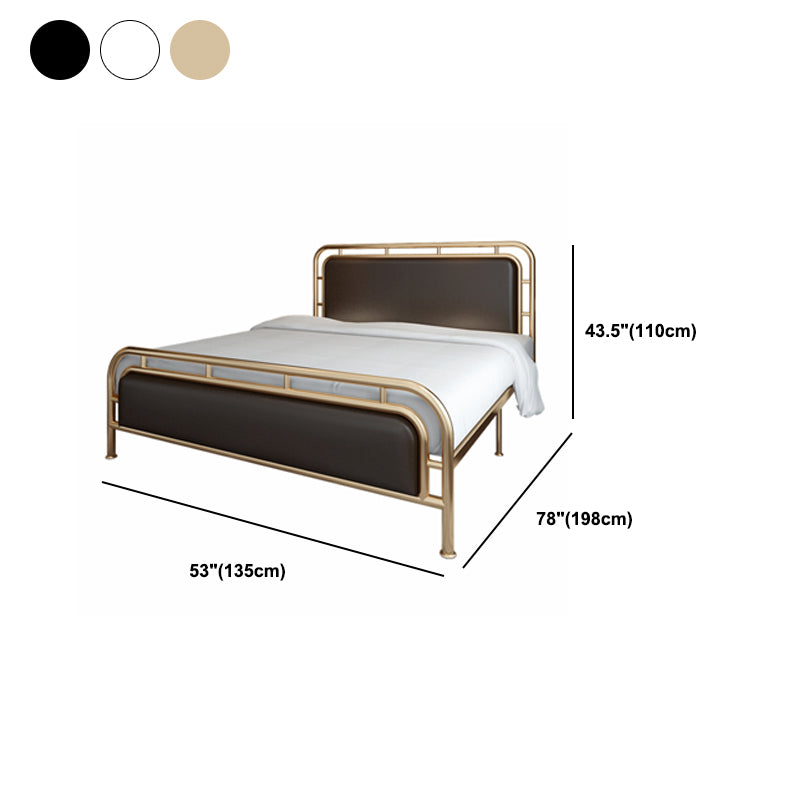 Glam Open-Frame Bed Metal and Upholstered Standard Bed, 43.3" Tall
