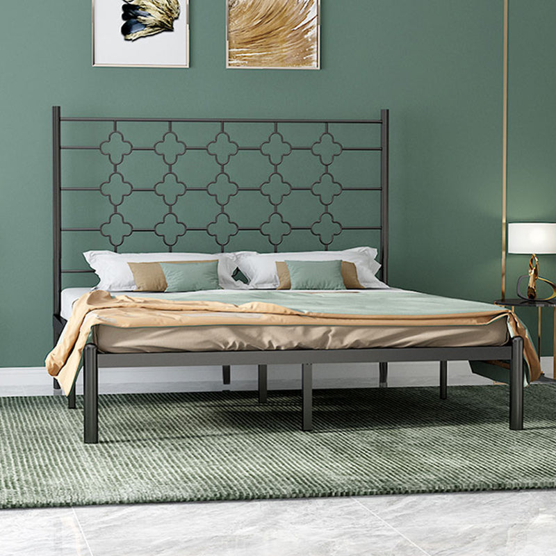 Metallic Open-Frame Bed Glam Standard Bed with Headboard, 49" Tall
